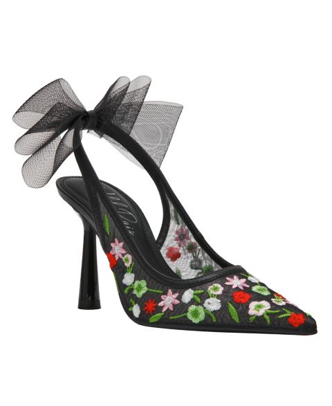 Женские туфли Wild Pair Anaiis Mesh Slingback Pumps, цвет: Чёрный с принтом сетчатый