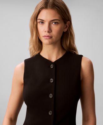 Women's V-Neck Front Button Vest