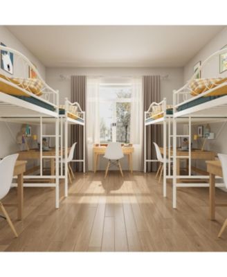 Loft Bed Removable Ladder & Full Safety Guardrail, Twin Loft Bed Heavy-Duty Metal Frame 400 Lbs Weight Capacity, Space Saving