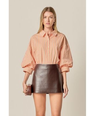 Women's Striped Ballon Sleeves Shirt