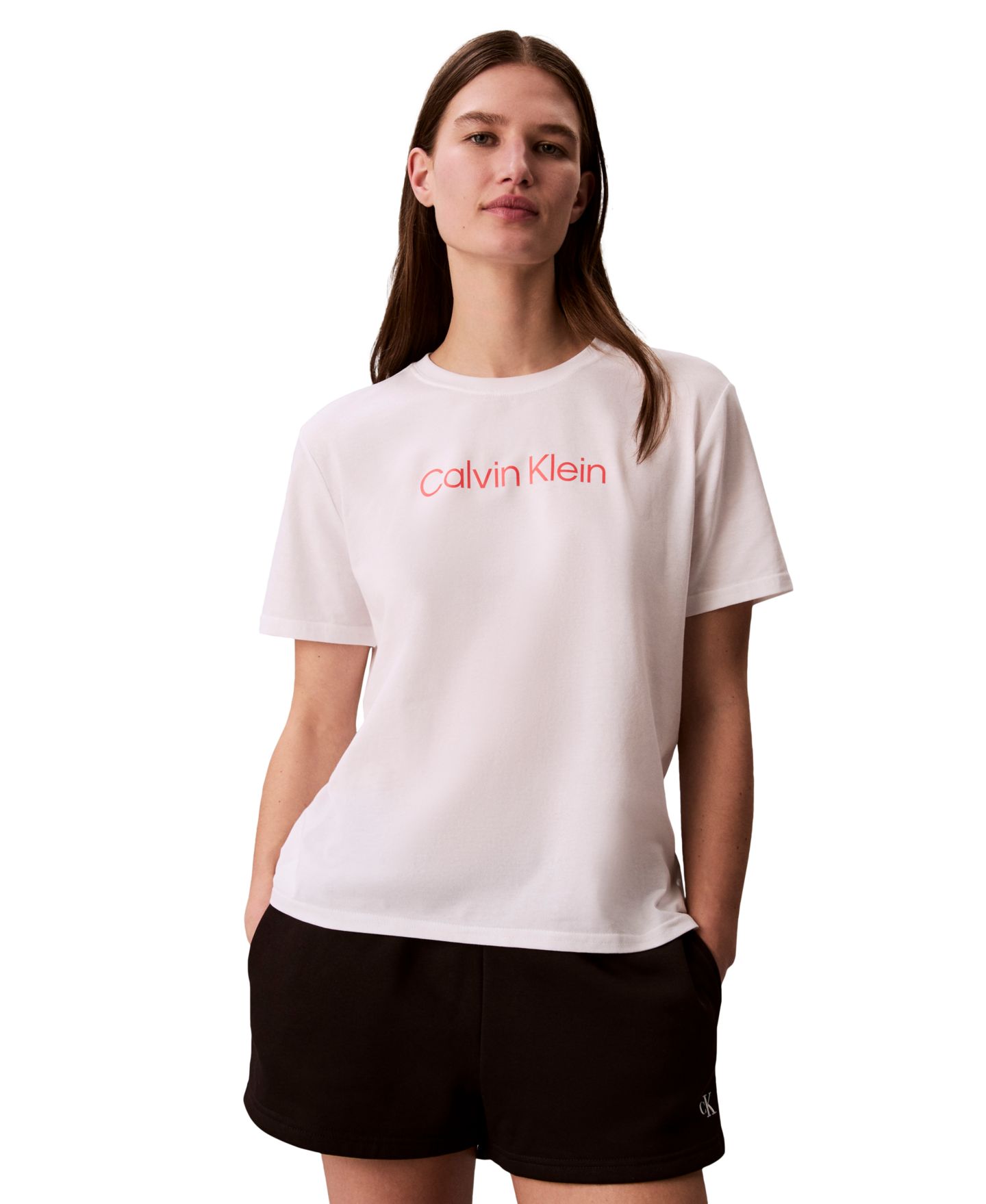 Женская футболка Calvin Klein Performance Commuter Short-Sleeve T-Shirt, цвет: Белый — фото 1