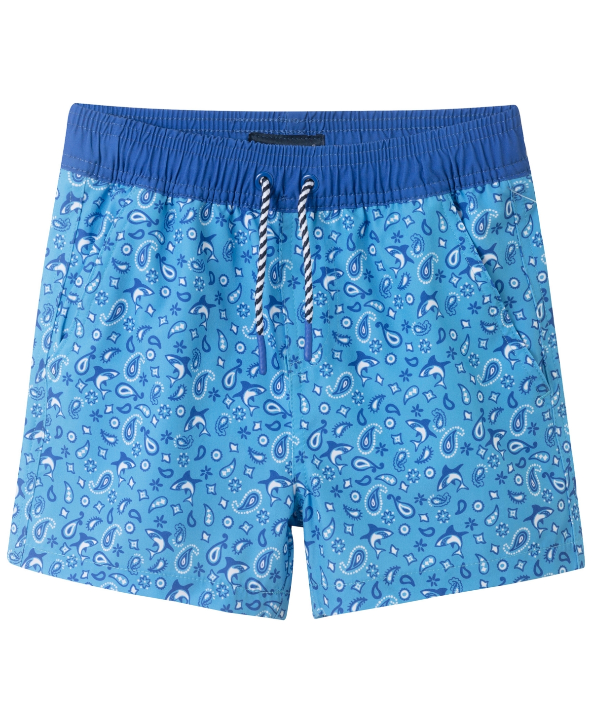 Andy & Evan Boys' 2T-5 Crewneck Rash Guard and Printed Shorts, 2-Piece Set