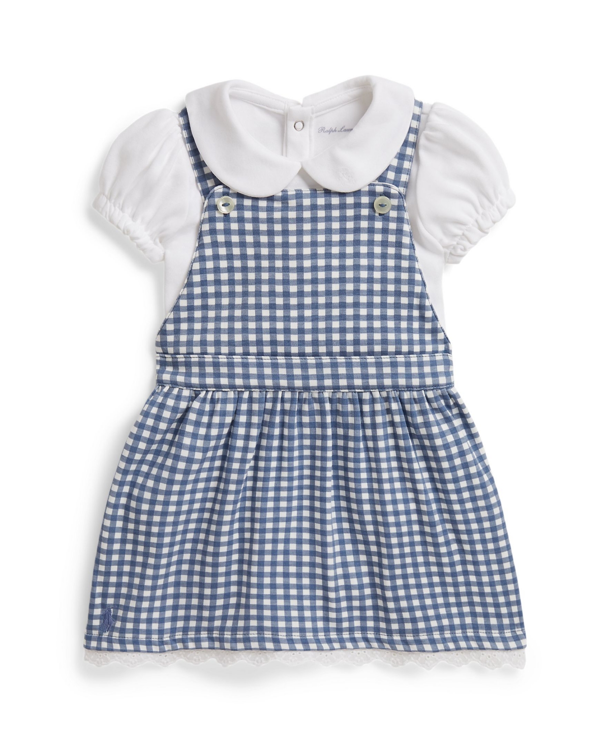 Polo Ralph Lauren Baby Girls' Cotton Bodysuit and Gingham Dress, 2-Piece Set