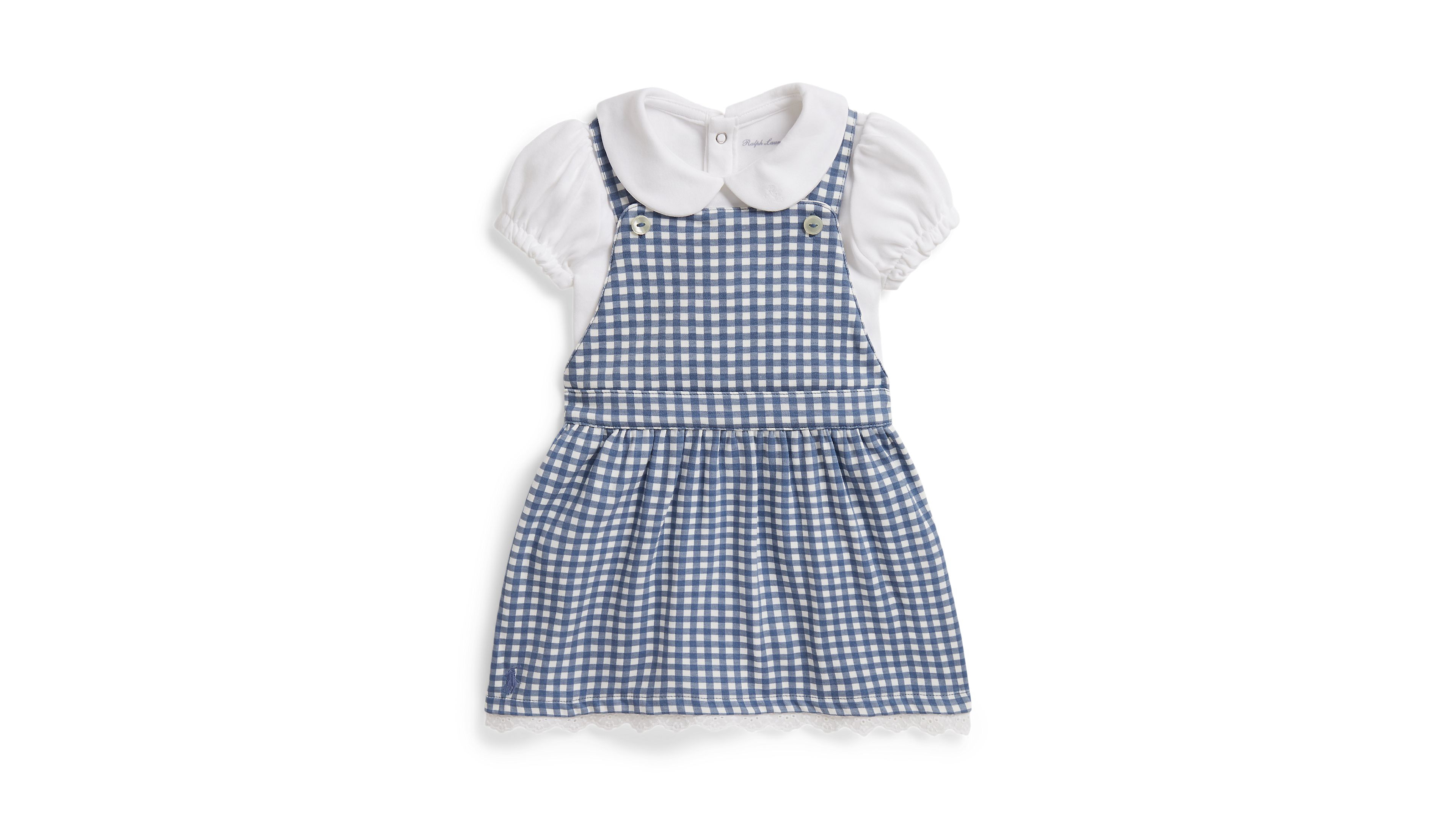 Polo Ralph Lauren Baby Girls' Cotton Bodysuit and Gingham Dress, 2-Piece Set