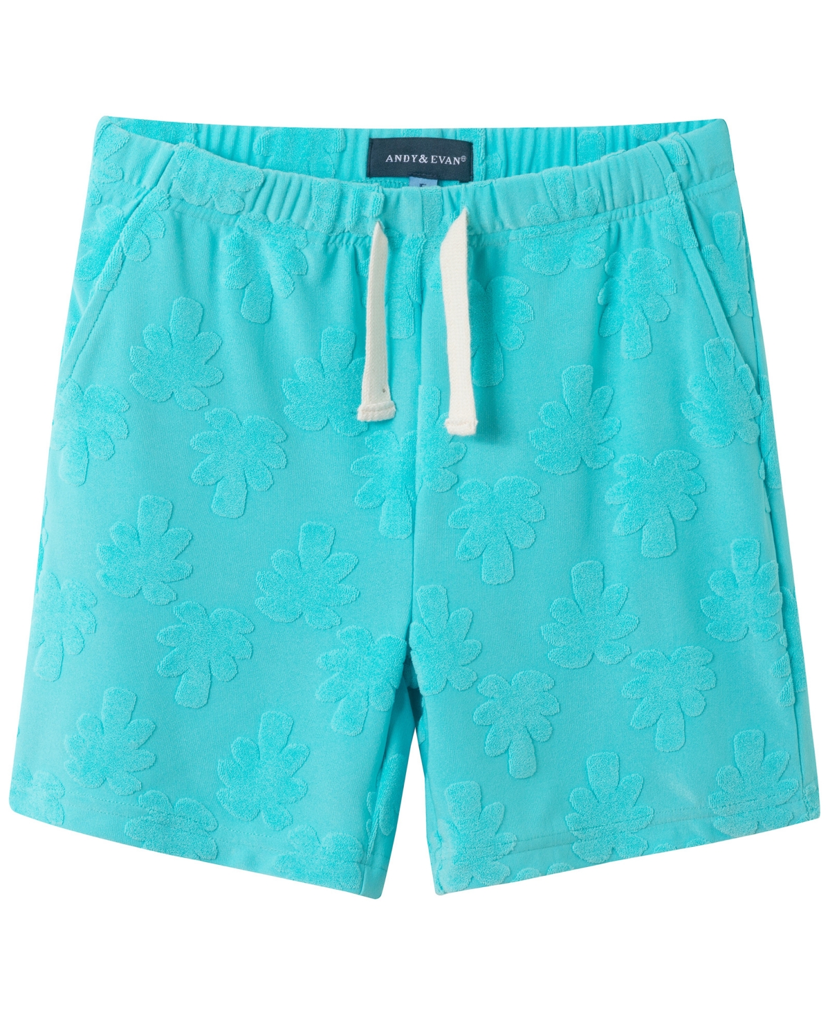 Andy & Evan Boys' 2T-5 Hooded Swim Cover-Up Pull-On Shorts, 2-Piece Set