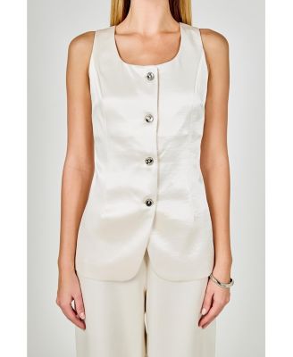 Women's Satin Velvet Scoop Neck Top