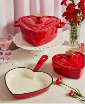 9" Enameled Cast Iron Heart-Shaped Skillet