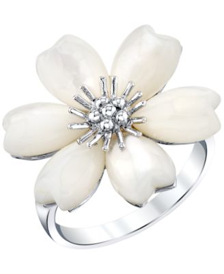 Mother-Of-Pearl Ring in Sterling Silver
