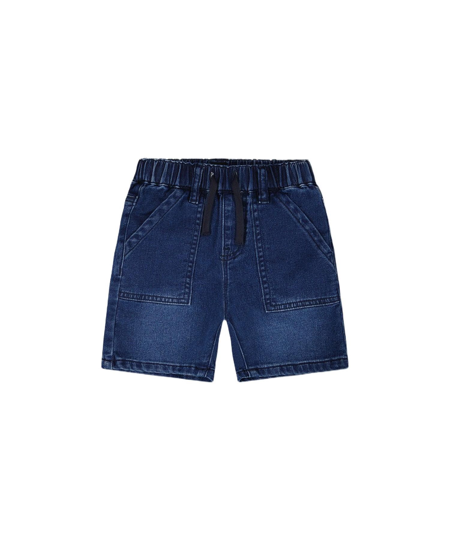 Baby Boy French Terry Navy Blue Denim Shorts