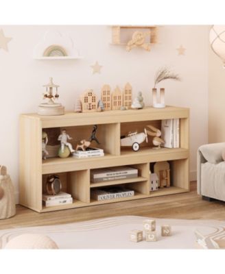 Toy Storage Organizer 6 Cubes Kids Bookshelf Wooden Storage Cabinet Playhouse Shelves Cabinet for Boys Girls Toy Bookcase Playroom, Classroom