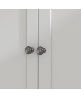 71" Tall Melamine-Coated Adjustable Shelves Glass Doors Microwave Space Pantry Storage Cabinet