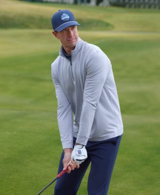 Men's Feeder Stripe Mock-Neck Golf Shirt