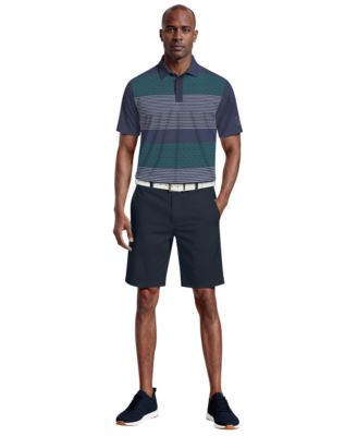 Men's Layered Stripe Print Golf Polo Shirt