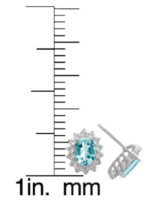 2-Piece Lab-Grown Aquamarine (4.45 ct. t.w.) & Lab-Grown White Sapphire (0.32 ct. t.w.) Pendant Necklace and Earrings Set in Sterling Silver