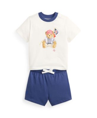 Baby Boys' Polo Bear Crewneck T-Shirt and Shorts, 2-Piece Set