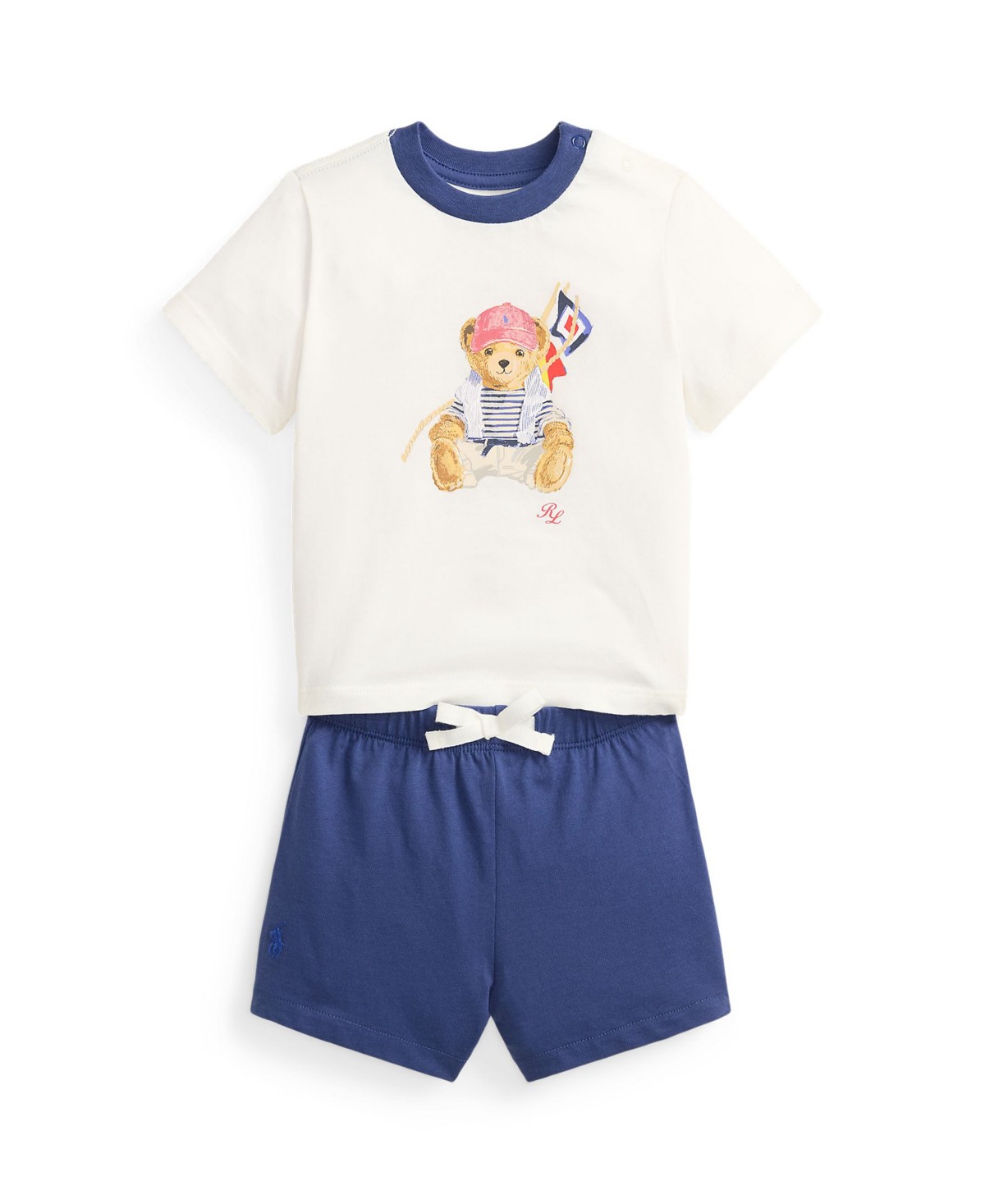 Детские Polo Ralph Lauren Baby Boys' Polo Bear Crewneck T-Shirt and Shorts, 2-Piece Set — фото 1