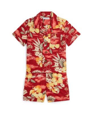 Baby Boys' Floral-Print Shirt and Shorts, 2-Piece Set