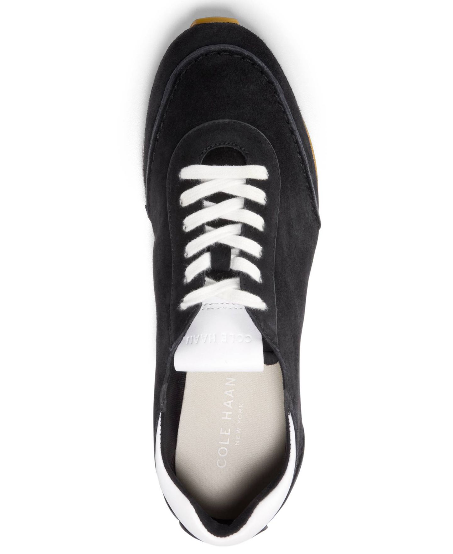 Женские кроссовки Cole Haan Runner Energyweave Lace-Up, цвет: Чёрный замшевый / Кожаный — фото 3