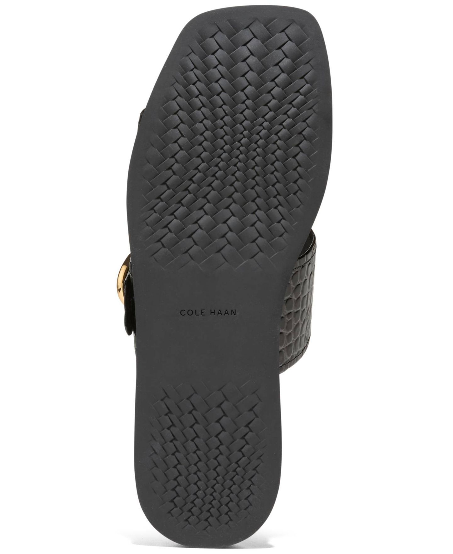 Женские сандалии Cole Haan Oaklynn Double Band Slip-On Footbed, цвет: Чёрный кожаный — фото 4