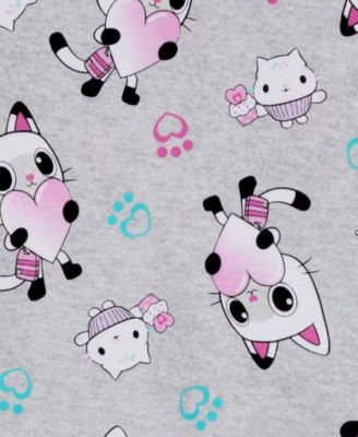 Girls' 4-8 Gabby's Dollhouse Print Tops, Shorts and Pants, 4-Piece Pajama Set