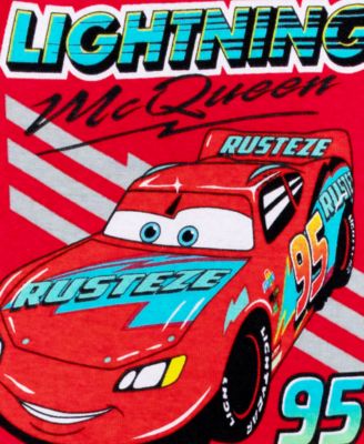 Boys' Toddler 2T-4T McQueen Graphic Tops, Shorts, and Pants, 4-Piece Pajama Set