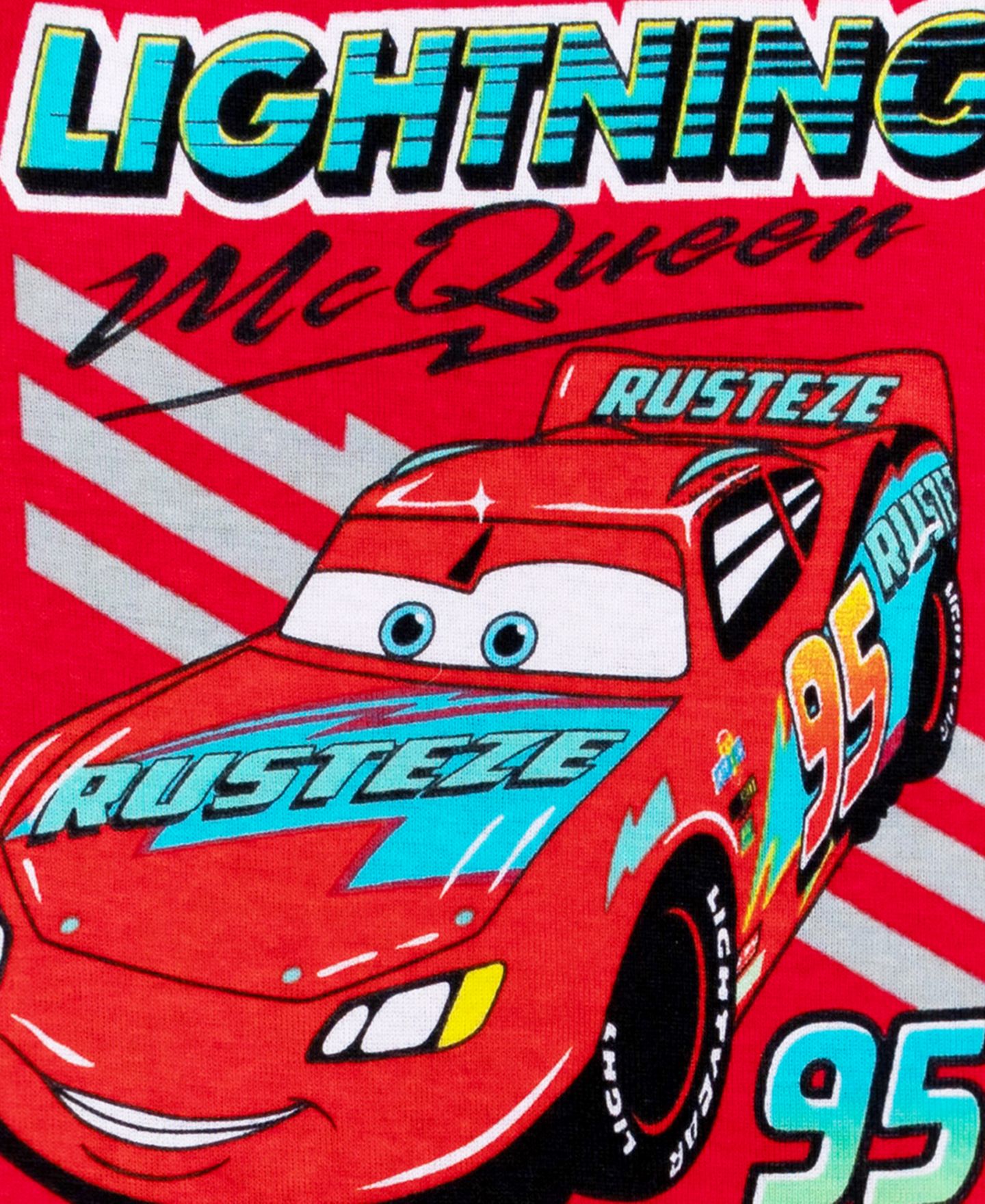Детская пижама Cars McQueen для малышей из 4 предметов: топы, шорты, брюки, цвет: Красный / Чёрный — фото 5