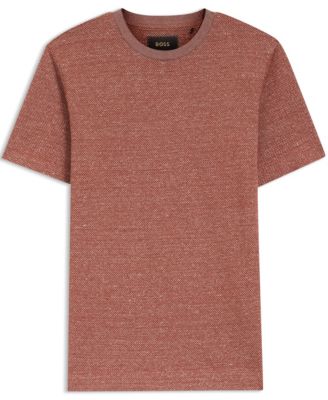 Men's Cotton, Linen Silk Moulin&eacute;-Structured T-Shirt