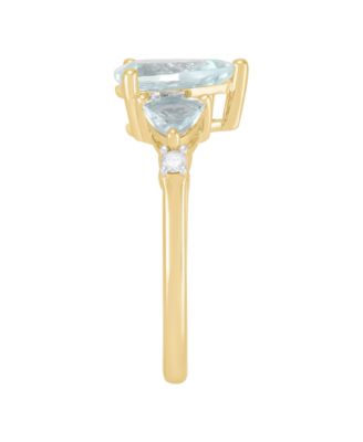 Aquamarine (1-9/10 ct. t.w.) and Diamond Accent Ring in 14k Yellow Gold