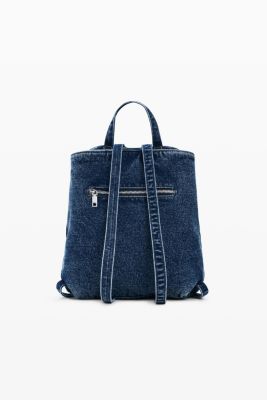 Women's Small Denim Floral Backpack