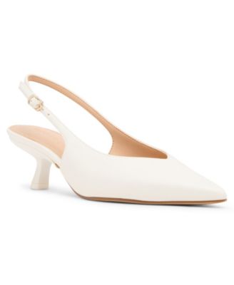 Kitten Slingback Pointed-Toe Kitten-Heel Pumps