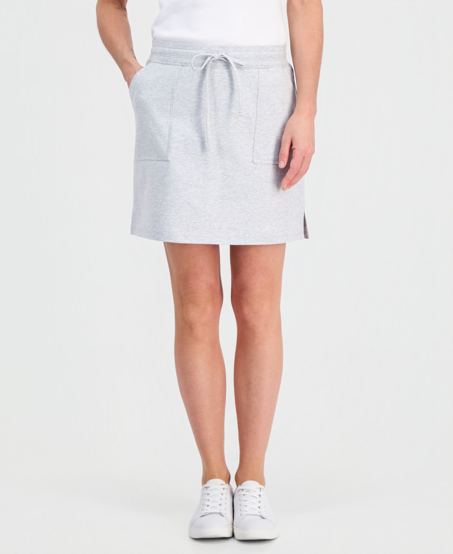 Petite Drawstring-Waist Knit Skort