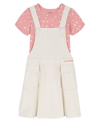 Girls' 4-6x Short-Sleeve Top and Overall, 2-Piece Set