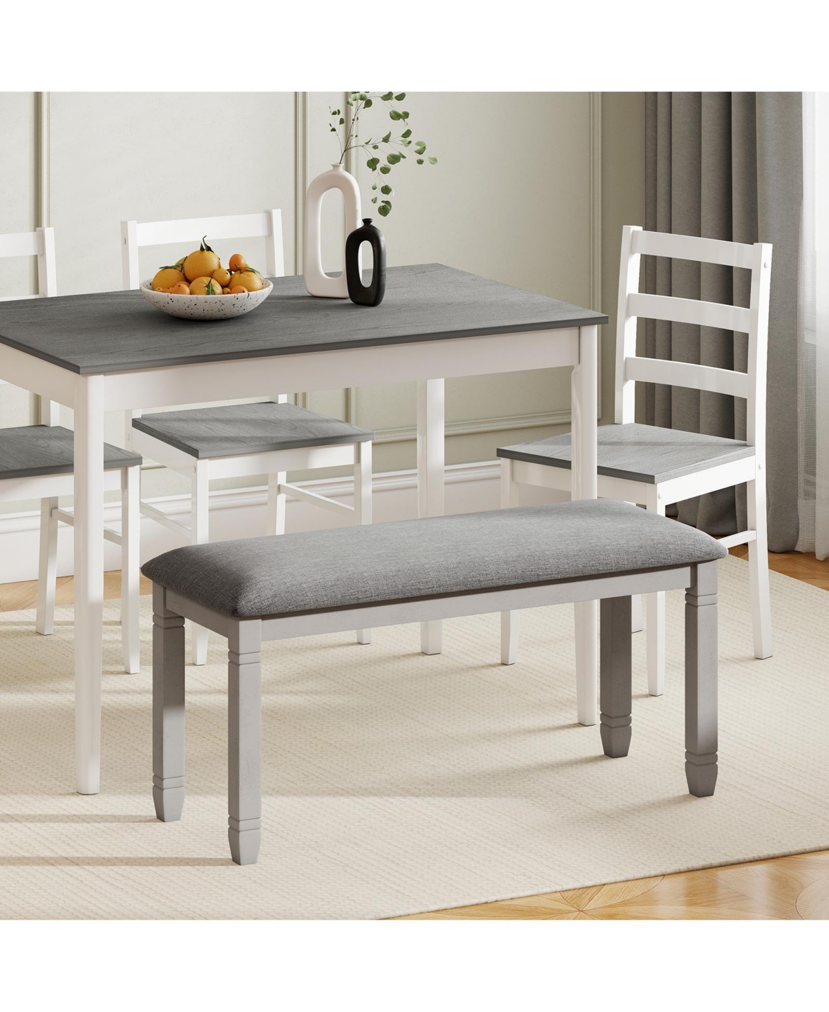 Slickblue Padded Upholstered Bench with Solid Wood Legs for Bedroom