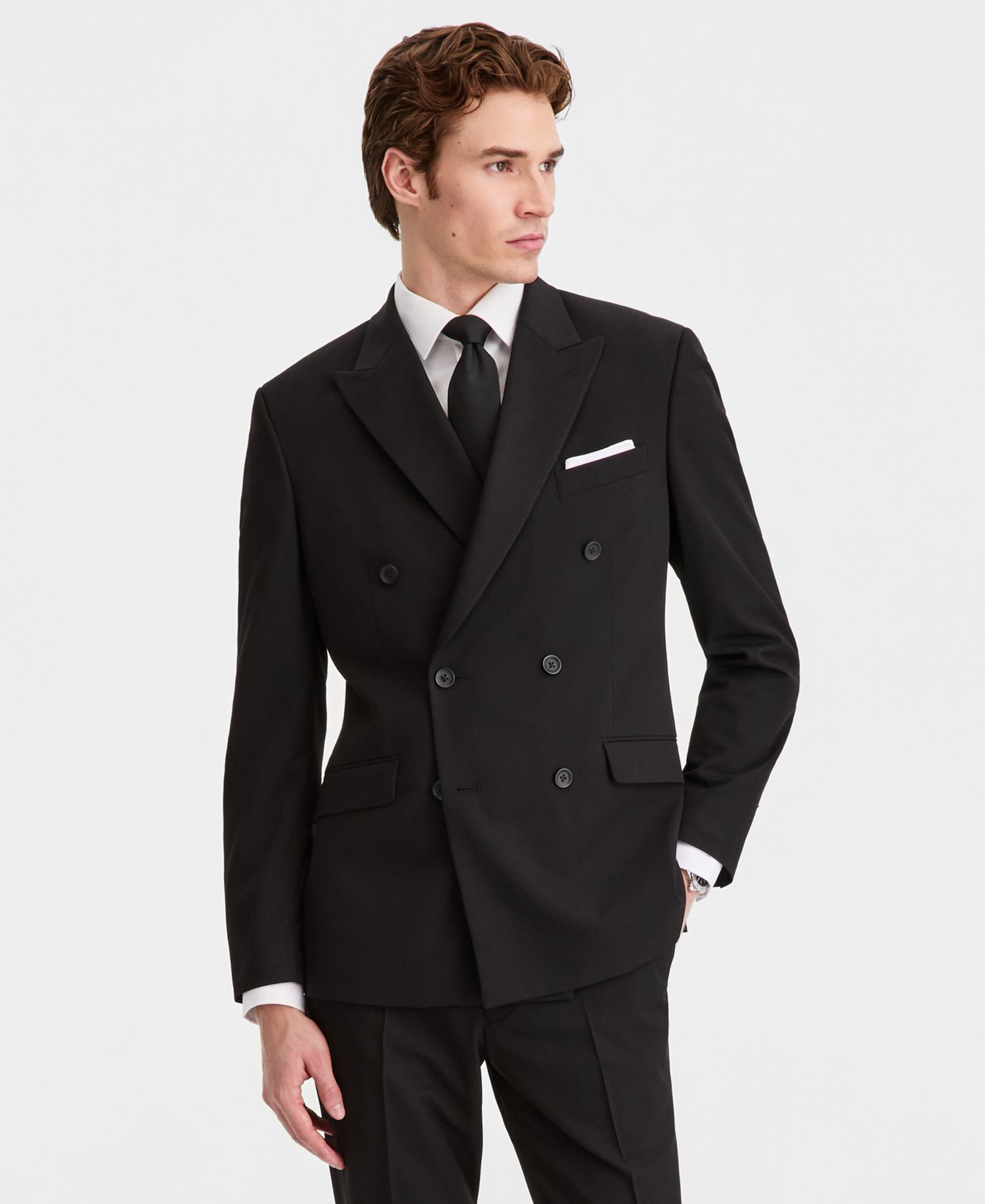 Men's Double-Breasted Slim-Fit 2-Piece Suit