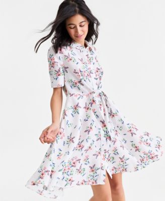 Women's Shannons Garden Printed 100% Linen Dress