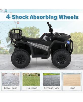 24V Kids Ride on Electric ATV Quad Car with Realistic Sounds and LED Lights-Black