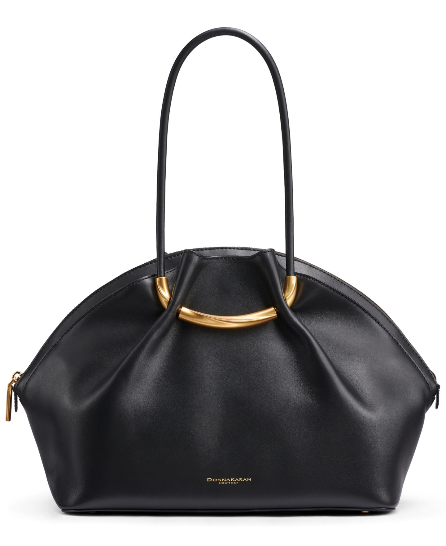 Женская сумка Donna Karan New York Magnetic Extra-Large Oxford Satchel, цвет: Чёрный / Золотой — фото 1