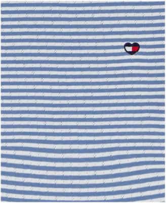 Girls' 7-16 Feeder Stripe Pointelle Rib Top