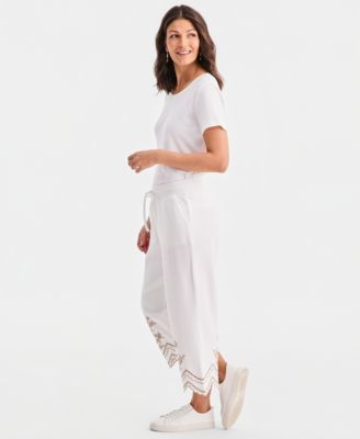 Women's Embroidery Wide-Leg Sweatpants