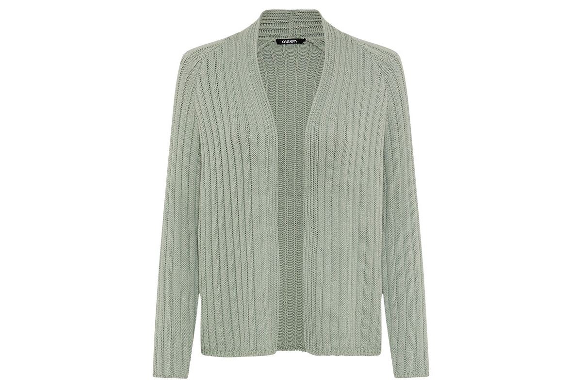 Olsen Women's Rib Knit Open Front Cardigan