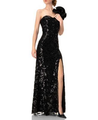 Women's Long Evening Dress with Bow