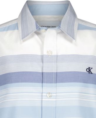 Boys' 8-20 Elemental Stripe Woven Button Front Shirt