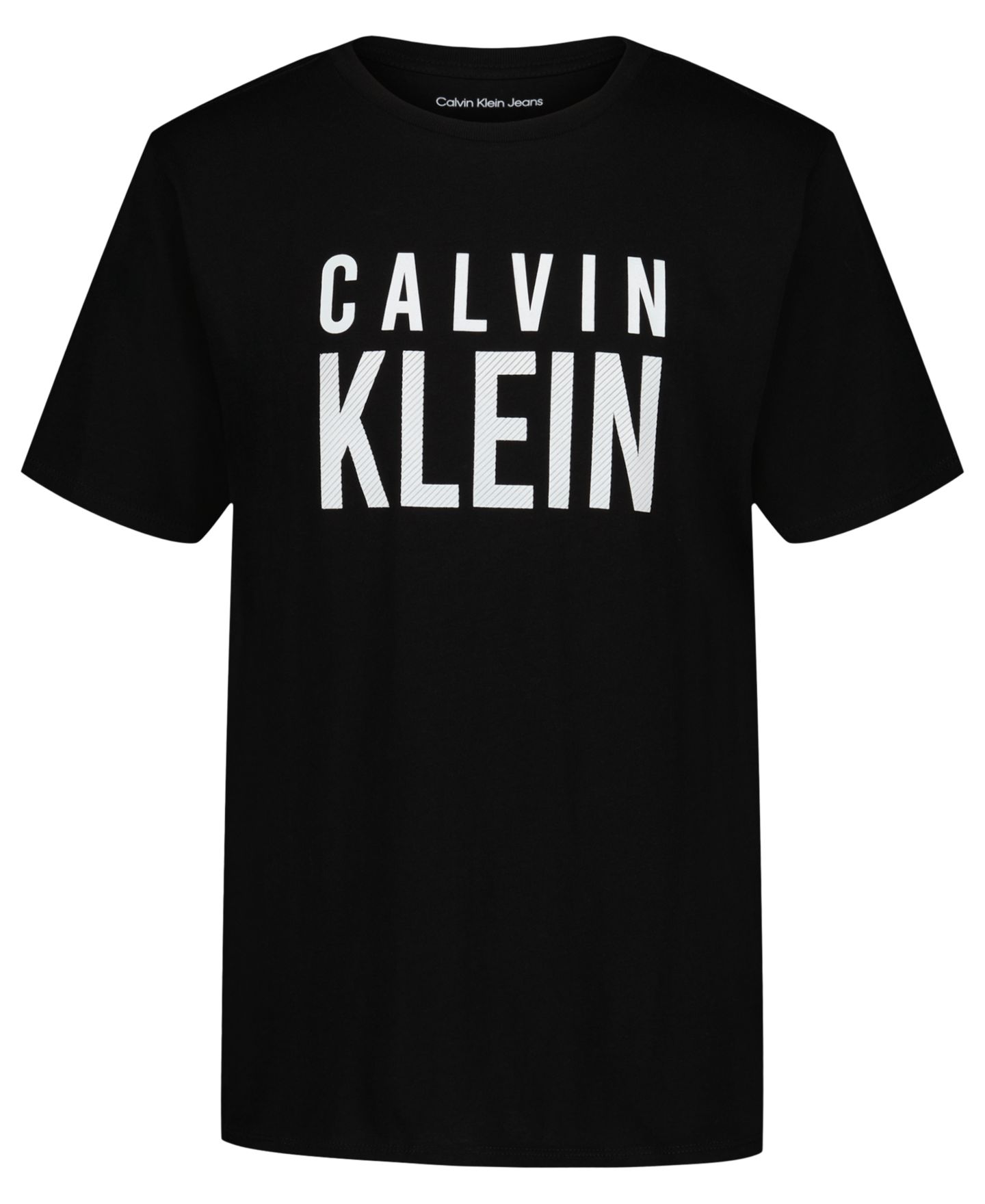 Футболка Calvin Klein CK Structure Short-Sleeve Crewneck для мальчиков, цвет: Чёрный — фото 1