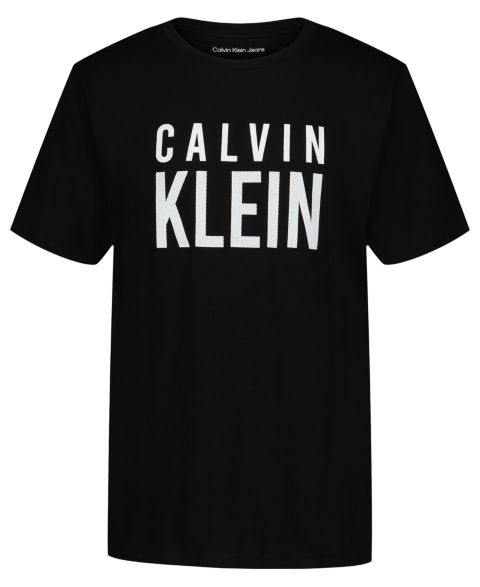 Футболка Calvin Klein CK Structure Short-Sleeve Crewneck для мальчиков, цвет: Чёрный