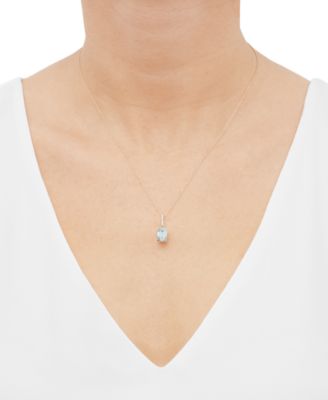 Aquamarine (1-3/8 ct. t.w.) & Diamond Accent Pendant Necklace in 14k Yellow Gold
