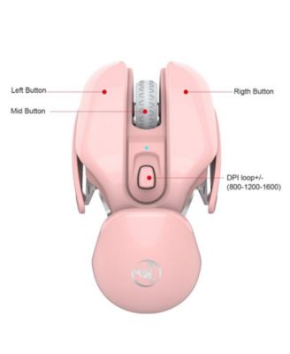 2.4G Wireless Rechargeable Mouse, 3-Speed DPI 800-1600, Silent Click, Fun Futuristic Design, Ergonomic for PC, Laptop, Mac, Home & Office