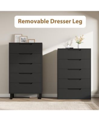 5 Dresser for Bedroom, 50.5" Tall Dresser, Freestanding Horizontal Drawer with Storage, Wooden Closet Chest Storage for Living Room
