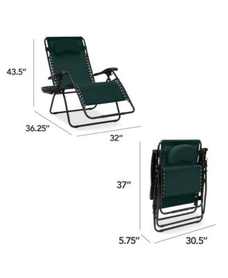 Oversized Zero Gravity Chair, Folding Outdoor Patio Lounge Recliner w/ Cup Holder