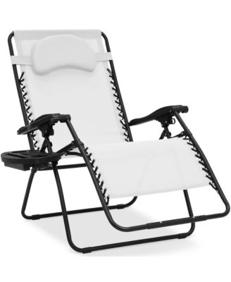 Oversized Zero Gravity Chair, Folding Outdoor Patio Lounge Recliner w/ Cup Holder