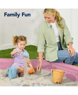 Kid's Octagonal Wooden Outdoor Sandbox w/ Benches, 8 Seats, Cover, XL Sandpit, Liner